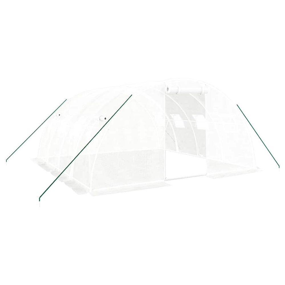 Serre avec cadre en acier blanc 16 m² 4x4x2 m