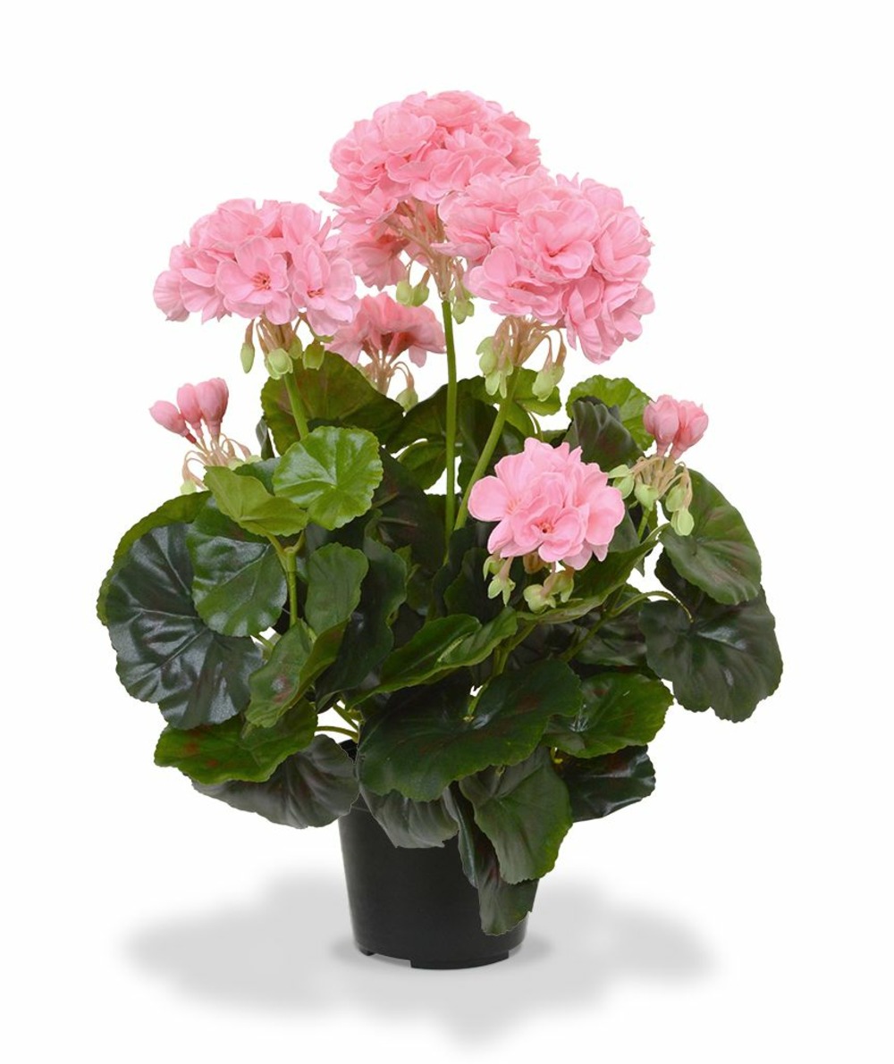 Géranium plante artificielle 40 cm rose en pot