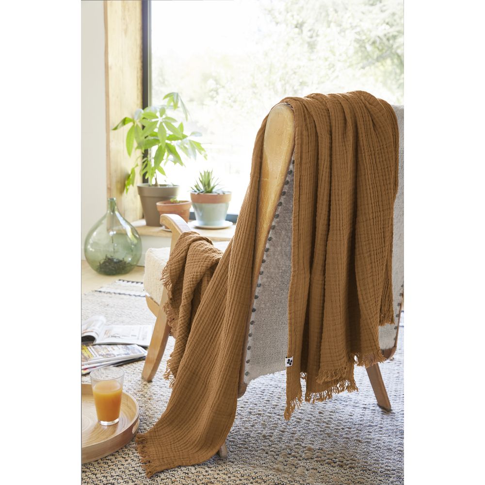 Plaid quadruple gaze de coton gaia