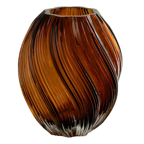 Vase ondulé en verre