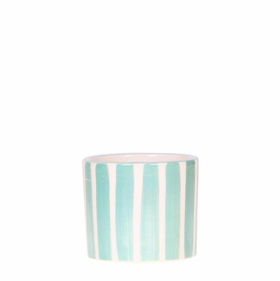 Pot décoratif painted stripe - turquoise