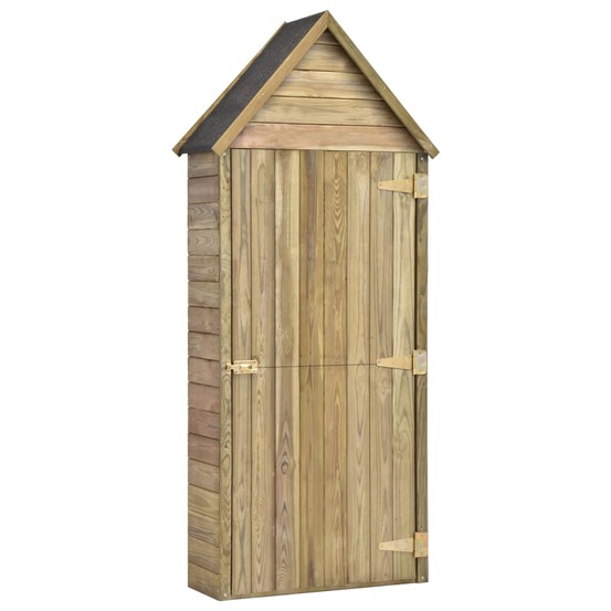 Abri de jardin cabane cabanon maison de stockage remise extérieur hangar outils robuste et porte 69,5 x 32 x 178cm pinède imp