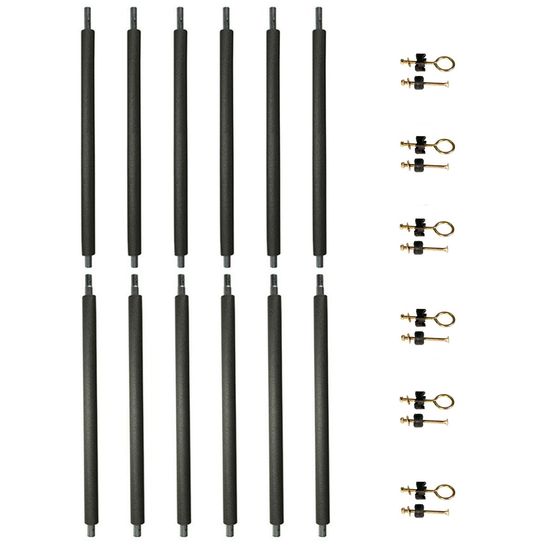 Lot de 6 poteaux de filet trampoline ø32 mm punchi - hauteur filet 180 cm
