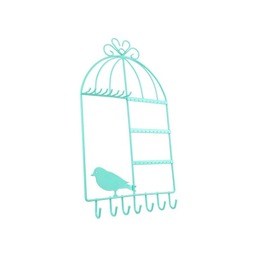 Porte bijoux cage à oiseaux home sweet home vert