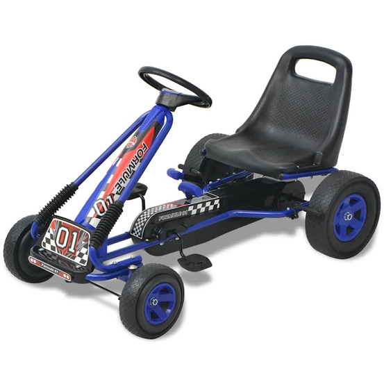 Kart à pédale avec siège ajustable bleu