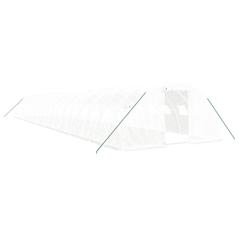 Serre avec cadre en acier blanc 80 m² 20x4x2 m