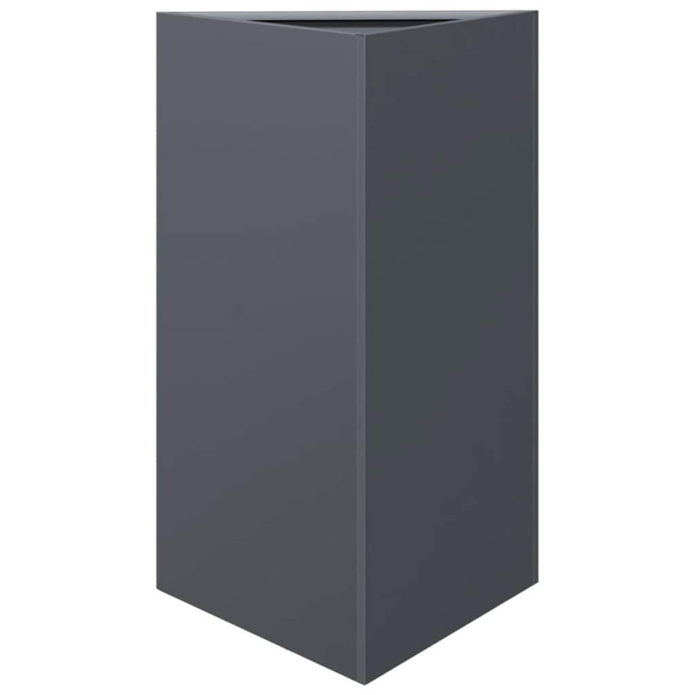 Jardinière d'extérieur anthracite triangulaire 50x43x75 cm acier