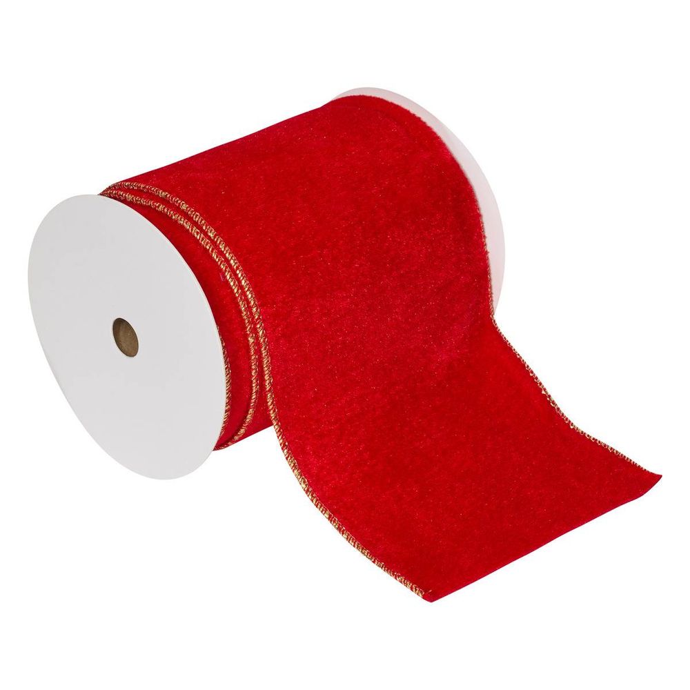 Ruban velours 12cmx5 m rouge