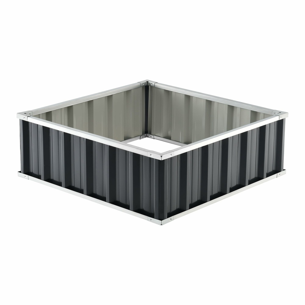 Jardinière carrée acier galvanisé 90 x 90 x 30 cm anthracite