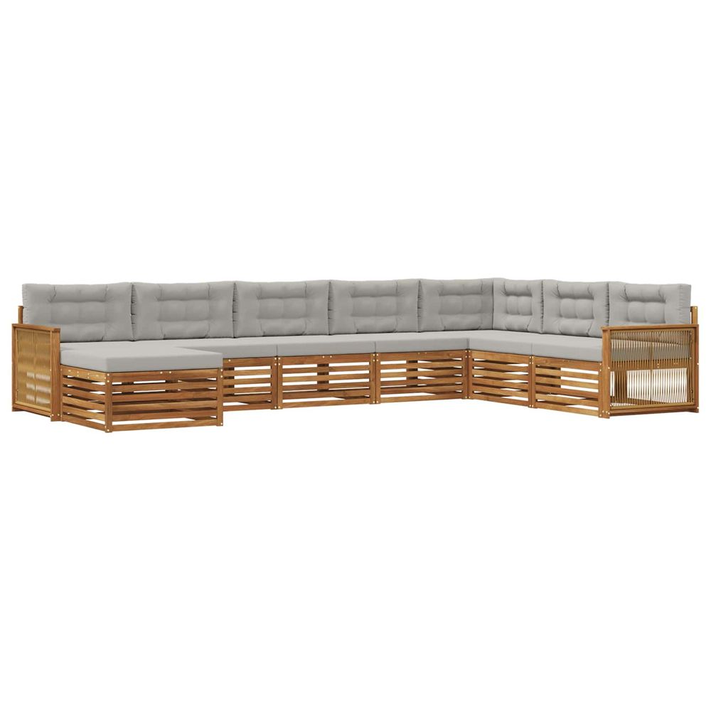 Ensemble de canapés d'extérieur 8 pc naturel et gris clair