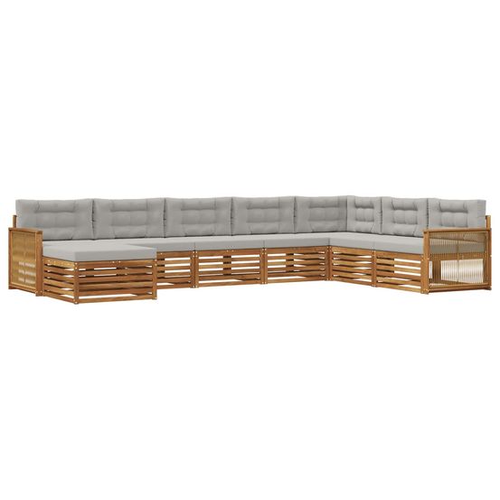 Ensemble de canapés d'extérieur 8 pc naturel et gris clair