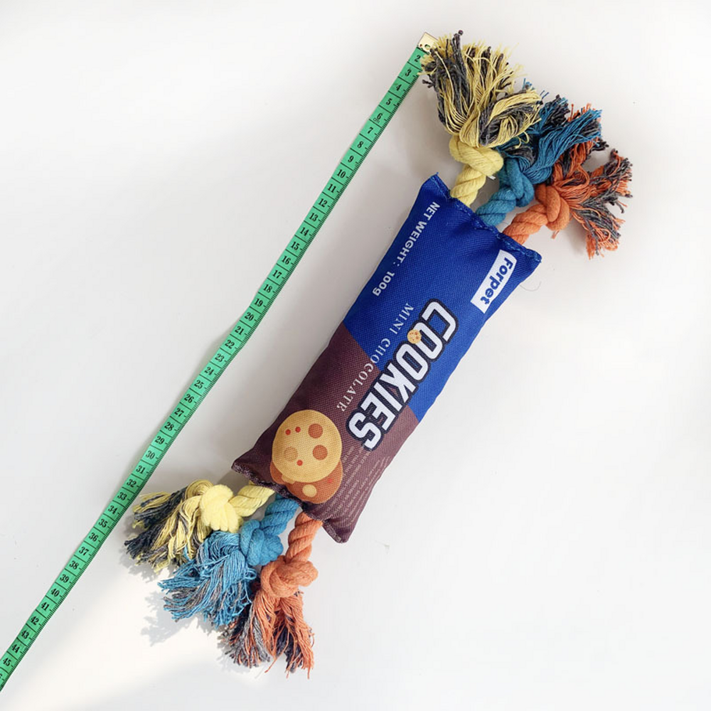 Jouets pour chiens - mcboson - corde couinante en forme de biscuit