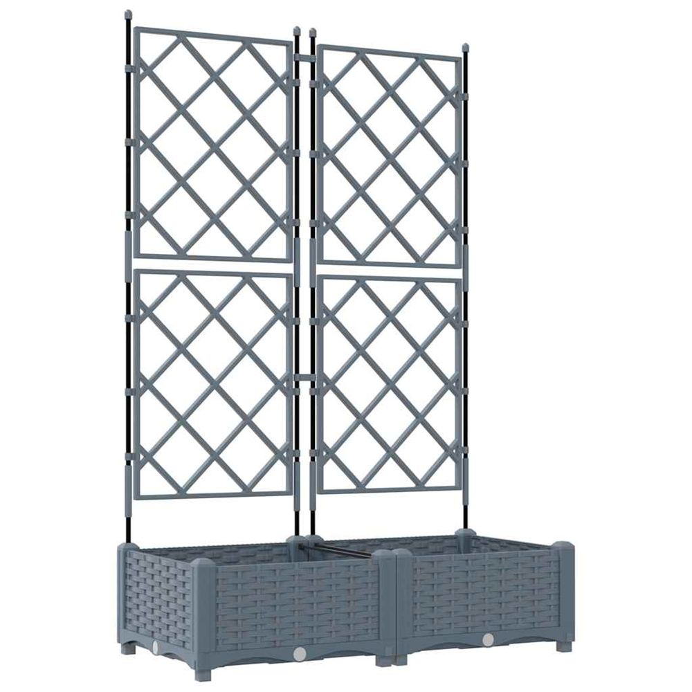 Cache-pot de jardin 2 pc gris clair 80 x 40 x 125,5 cm pp
