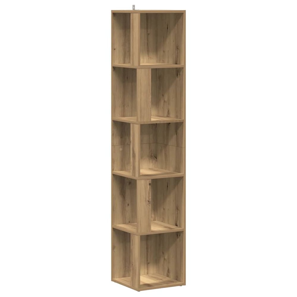 Corner cabinet 33 x 33 x 165 cm engineered wood chêne artisanal