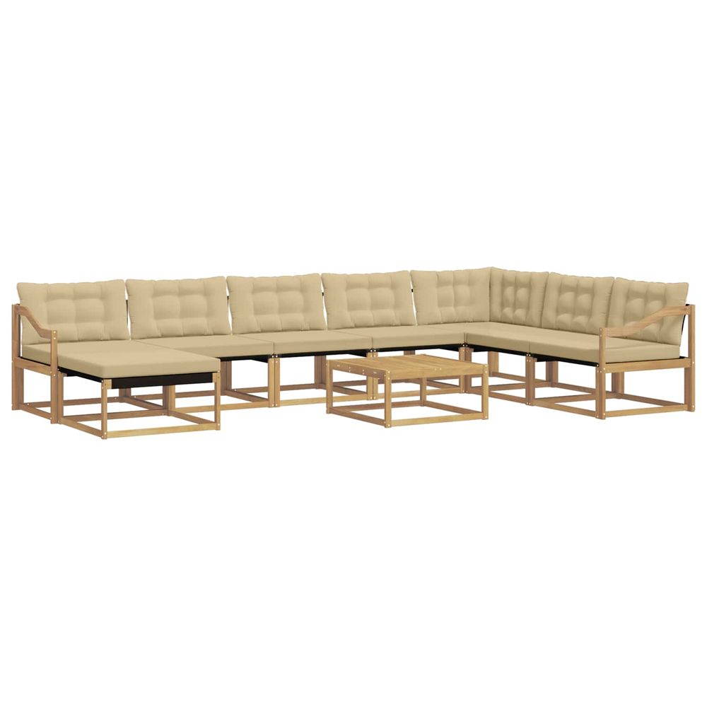 Ensemble de canapés d'extérieur 9 pc blanc et beige