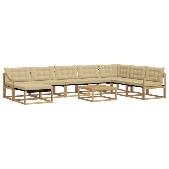 Ensemble de canapés d'extérieur 9 pc blanc et beige