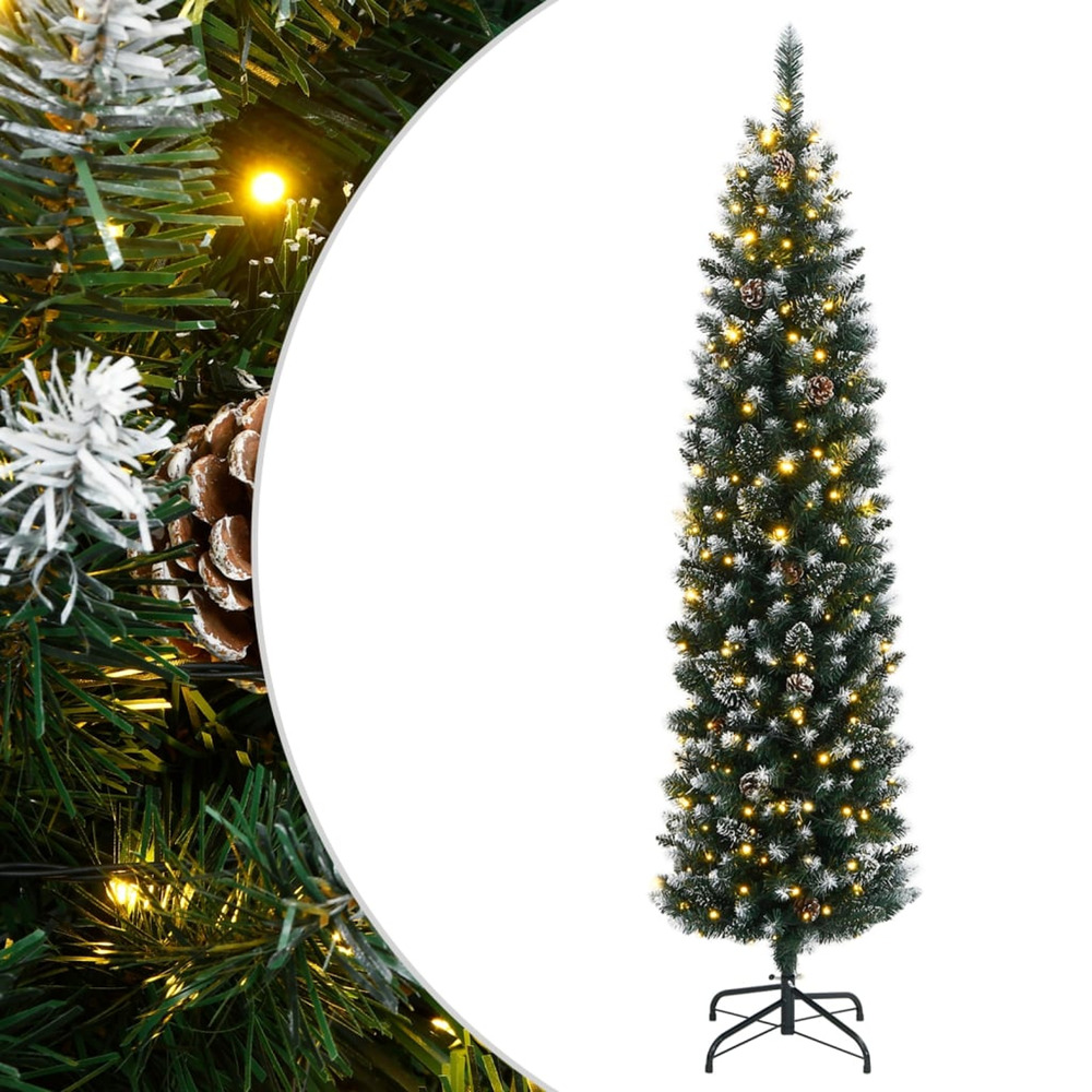 Sapin de noël artificiel mince 300 led 180 cm