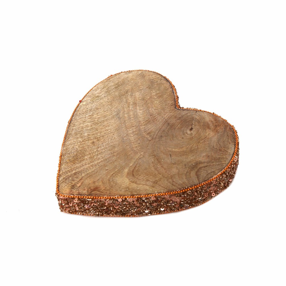 Décoration de noël en bois coeur natural