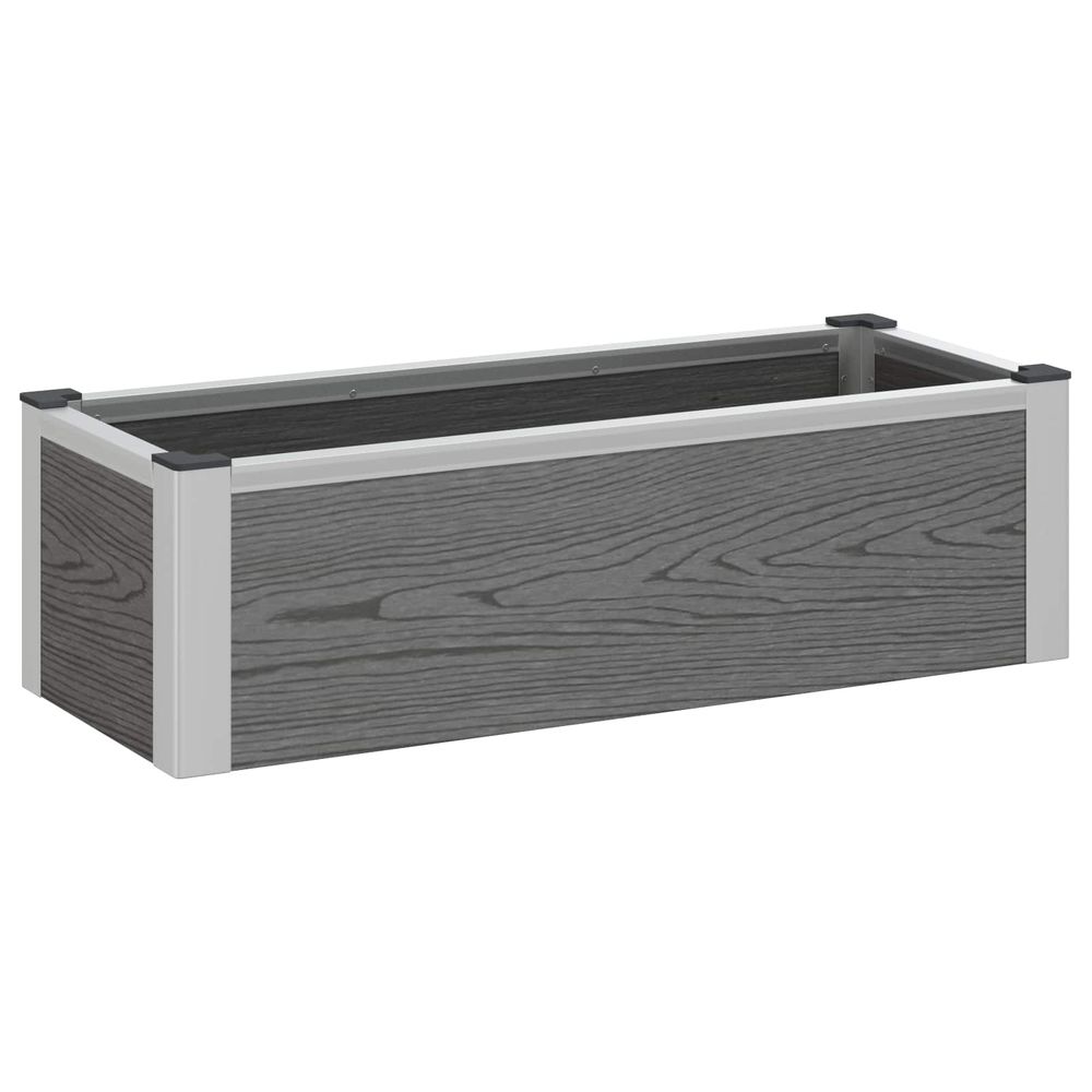 Jardinière surélevée gris 75 x 30 x 22 cm wpc et aluminium
