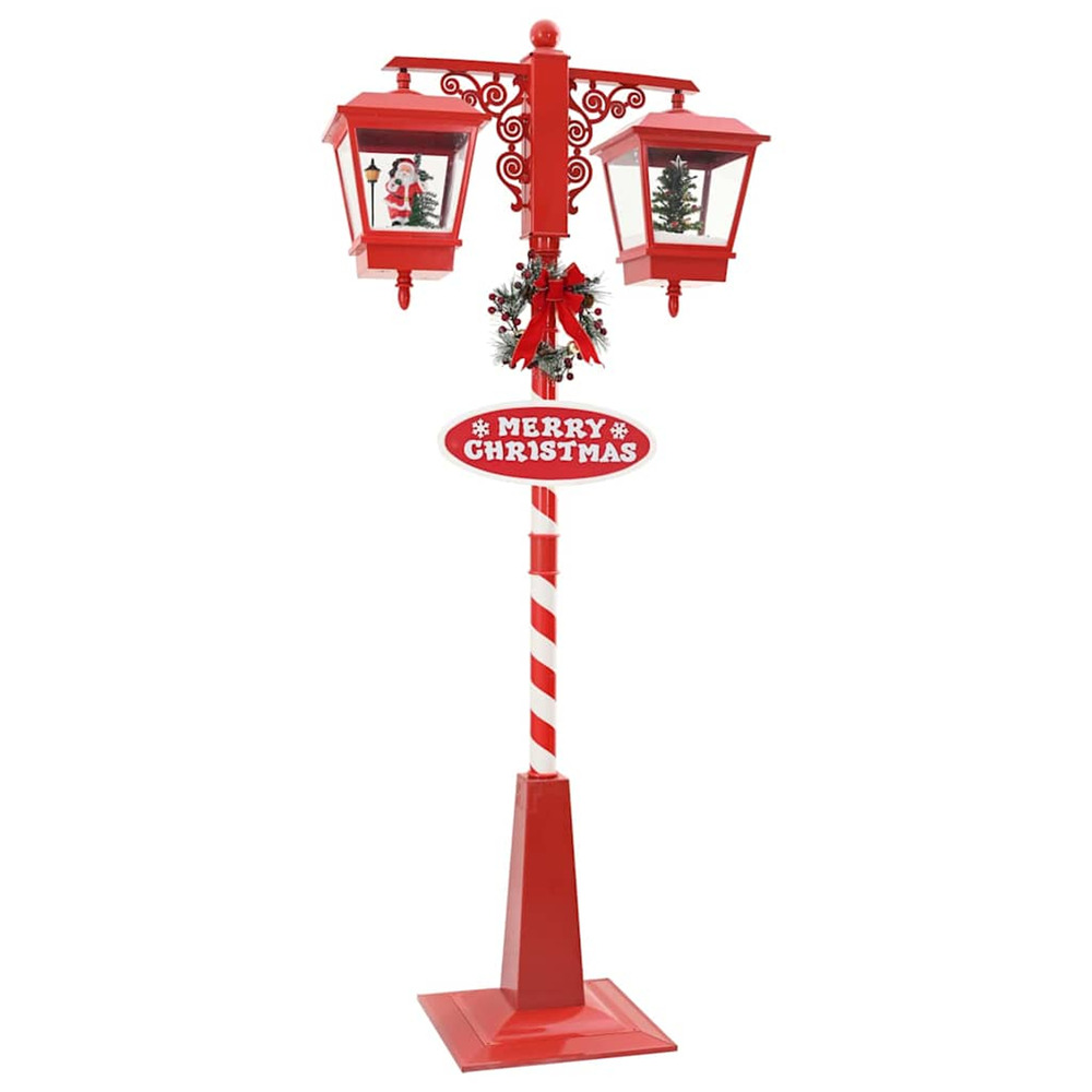Lampe de rue de noël avec 2 lanternes rouge 40,5 x 80 x 188 cm