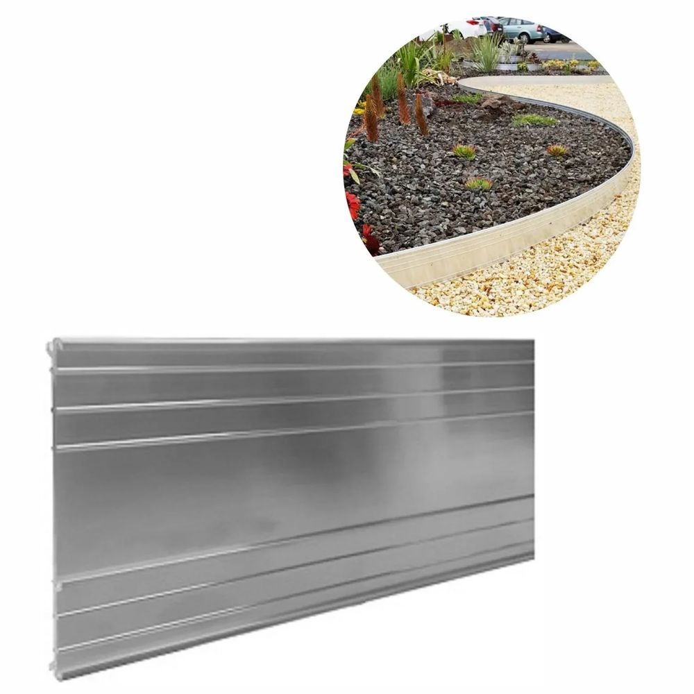 Bordure de jardin en aluminium ultra solide 10-14-24cm, large: 24 cm; foule: 5; longueur gs: 1 m