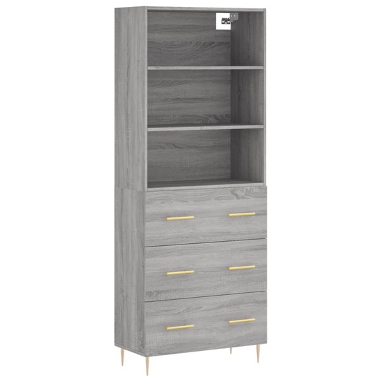 Buffet bahut commode armoire meuble de rangement organisateur cuisine salle de séjour salon haut sonoma 69,5 x 34 x 180 cm bo