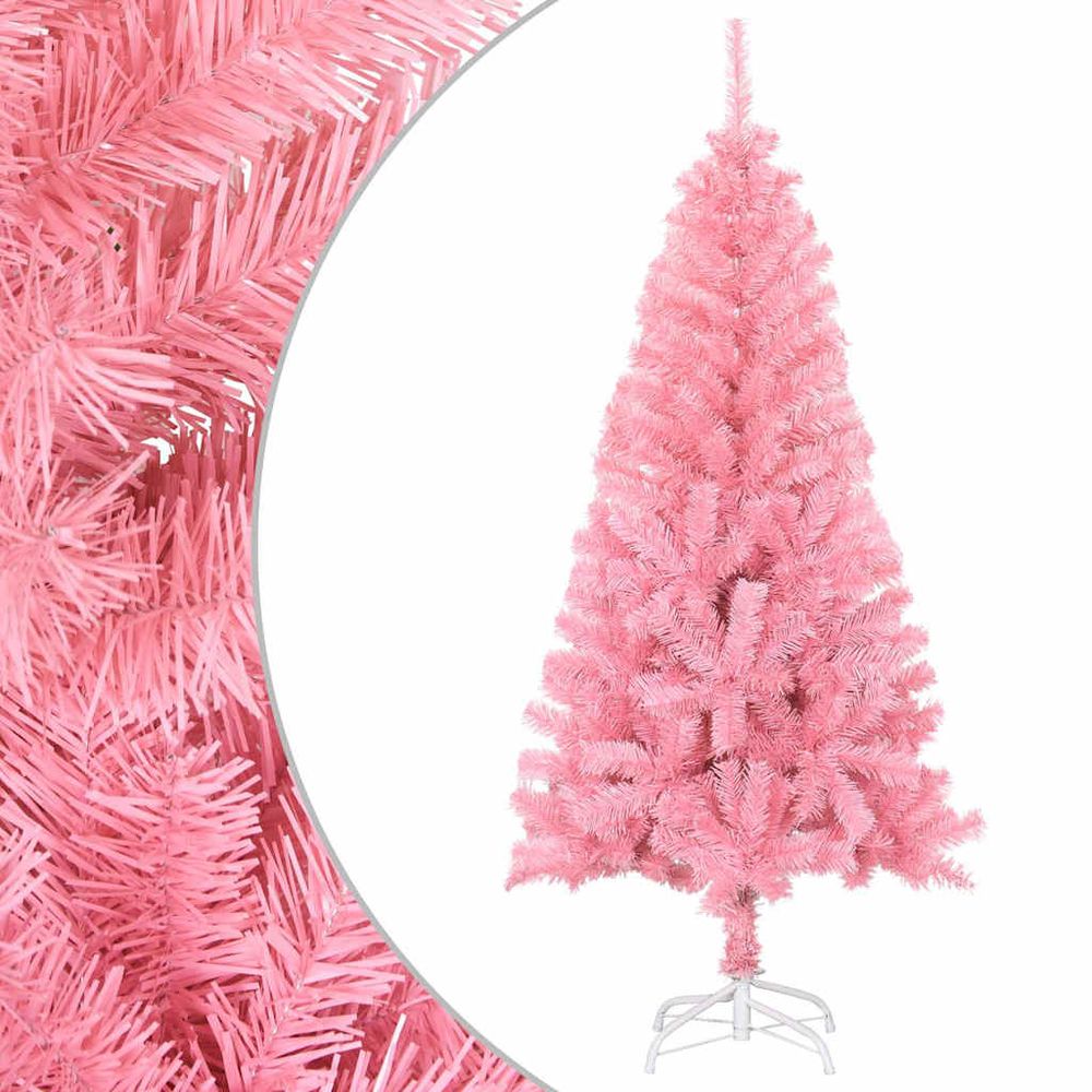 Sapin de noël artificiel pvc pour décoration intérieure et extérieure rose 120 cm