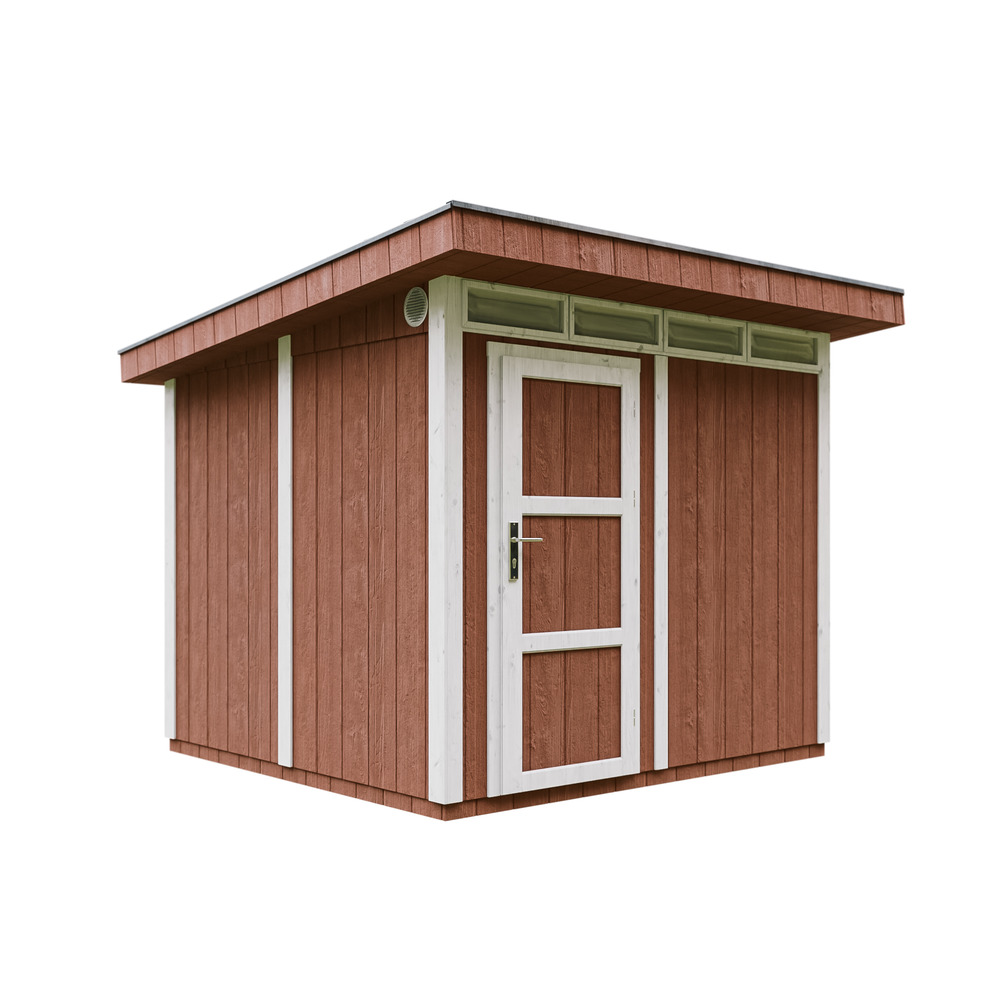 Abri de jardin à base de bois en panneaux lp smartside 5.9m² avec sol l294xl279xh237cm-timbela m903- couleur de peinture redwood red