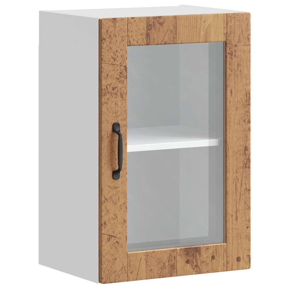Armoire murale de cuisine avec porte en verre porto vieux bois