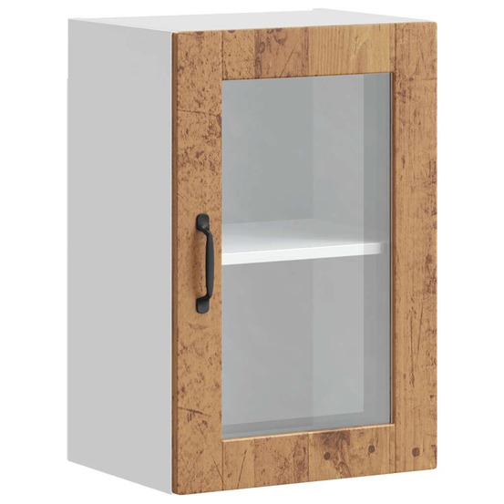 Armoire murale de cuisine avec porte en verre porto vieux bois