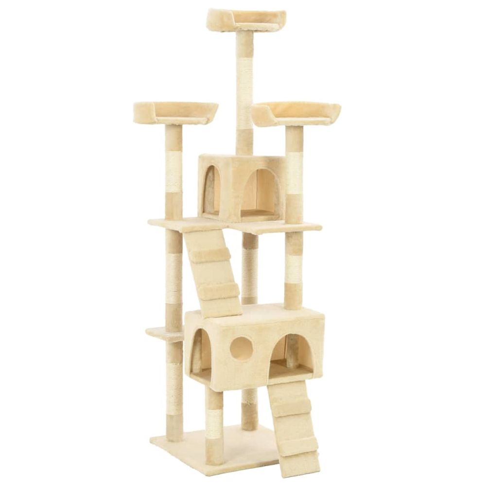 Arbre à chat avec griffoirs en sisal 170 cm beige