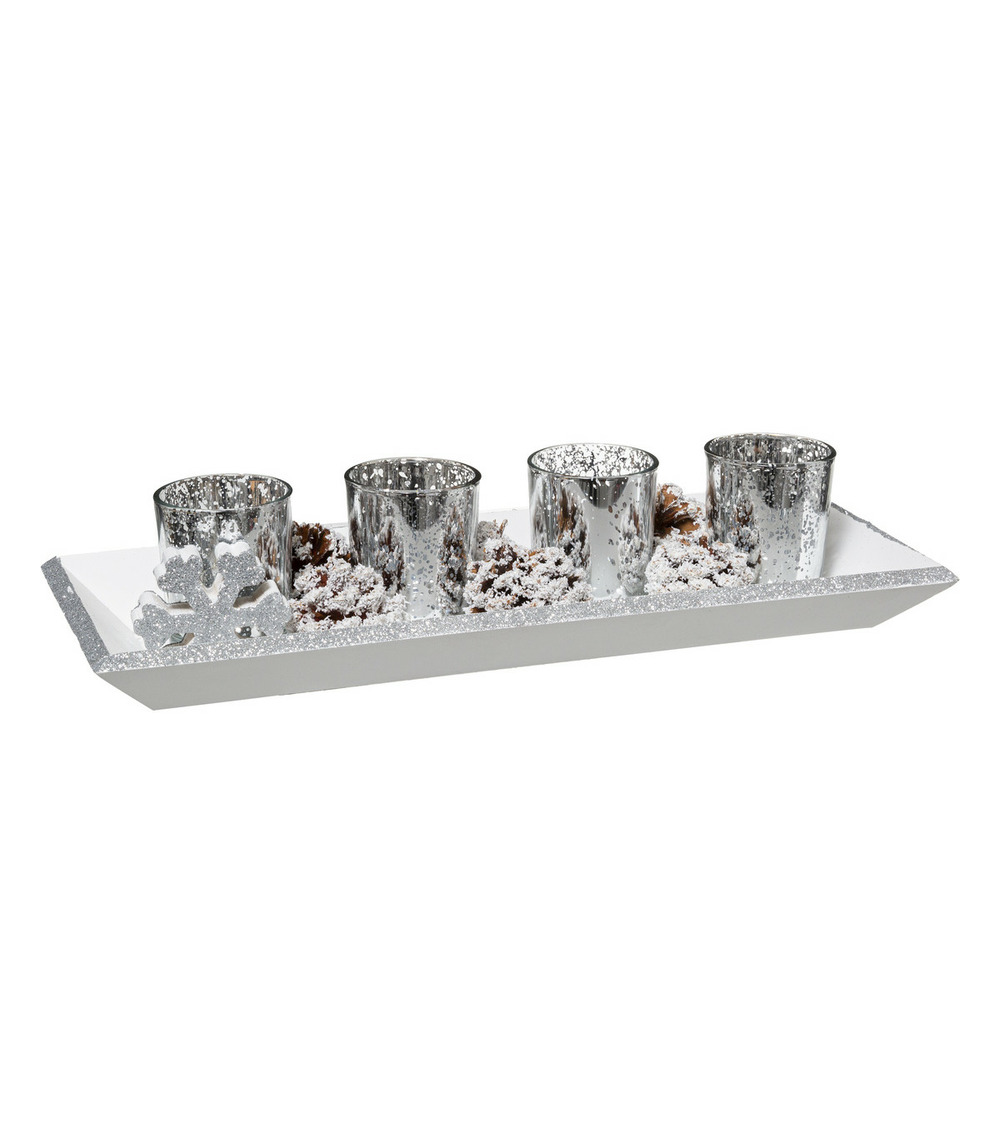 Bougeoir PartyLite Métal - Centre De Table Thème Noël - Déco Avent