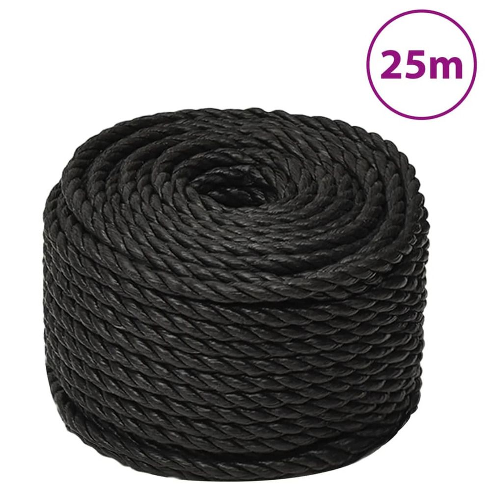 Corde de travail noir 12 mm 25 m polypropylène