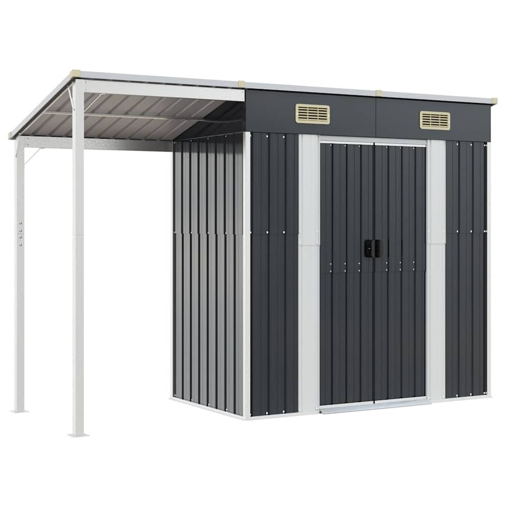 Abri de jardin avec toit prolongé anthracite 277x107x181 cm