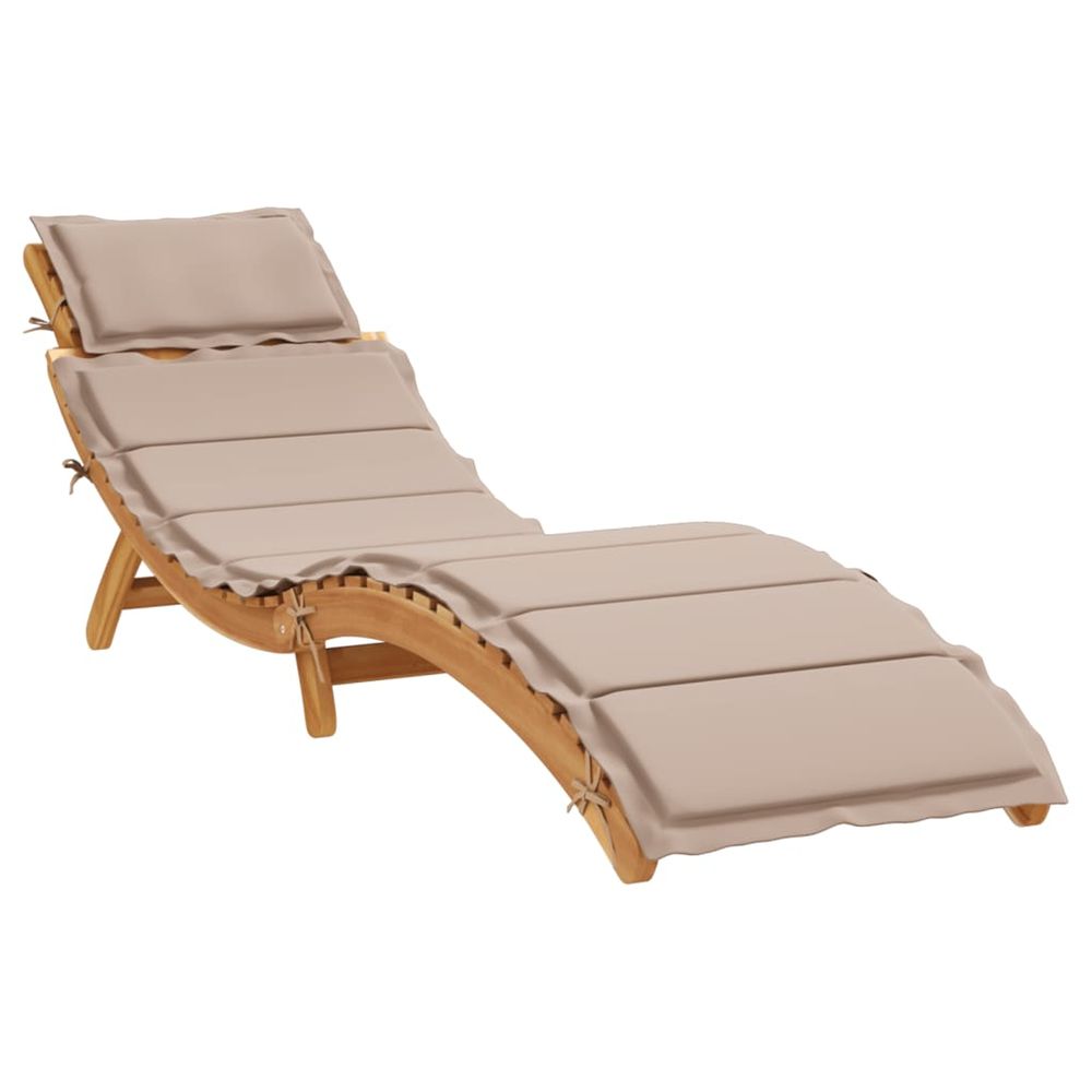 Transat bois d'acacia massif taupe