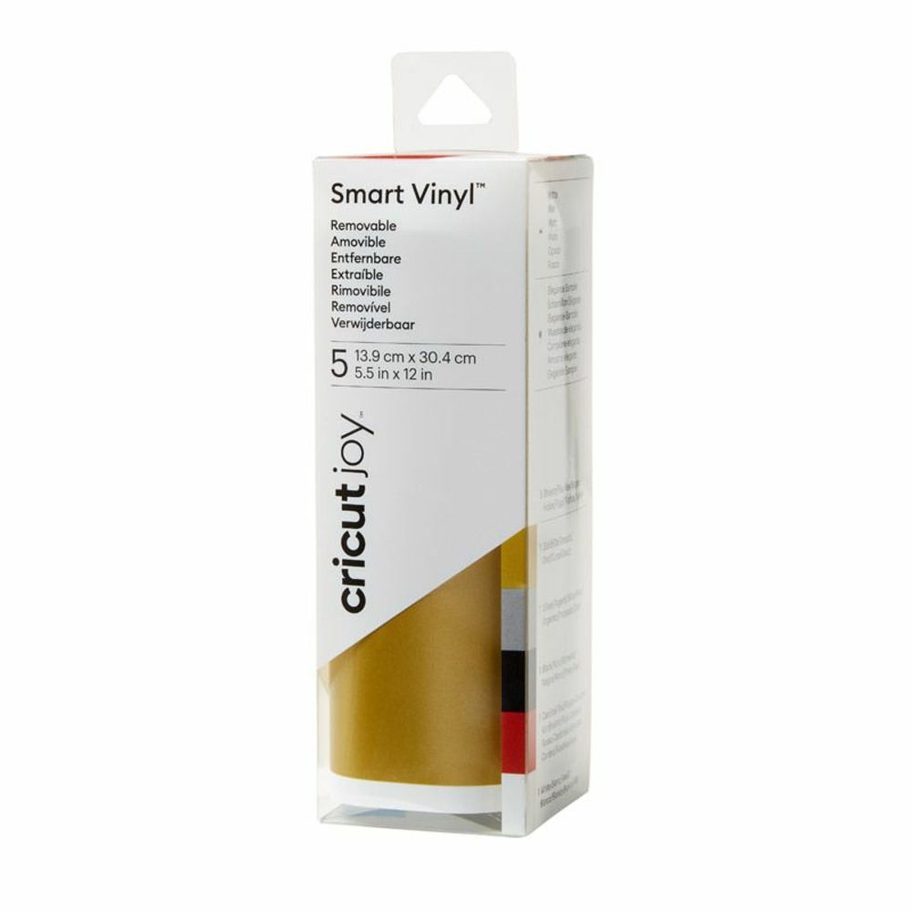 5 feuilles de vinyle amovible cricut doré, noir, rouge et blanc - 30,4 x 13,9 cm