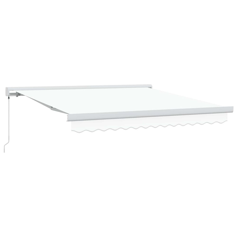 Auvent rétractable blanc 300 x 250 cm toile et aluminium