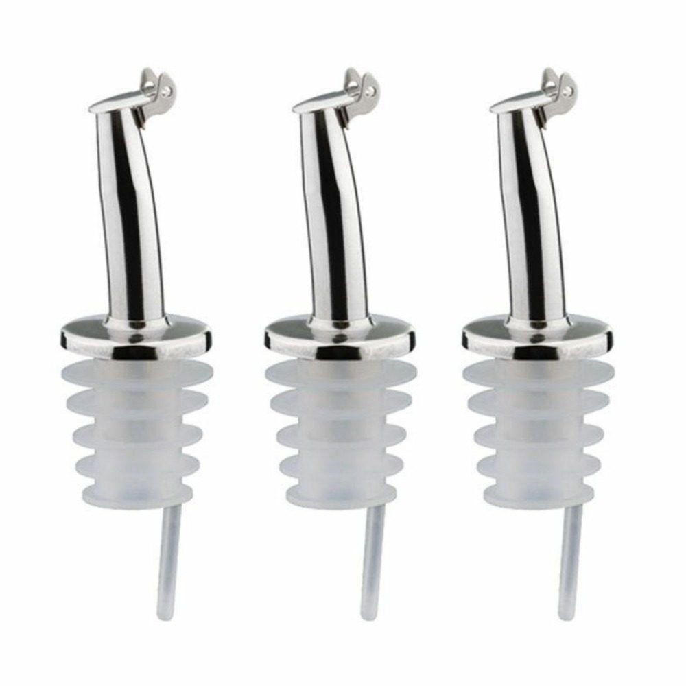 3 bouchons verseurs à clapet en inox et silicone