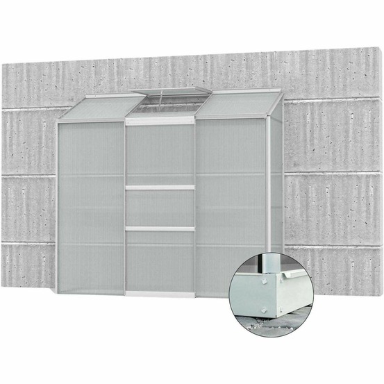 Serre de jardin en polycarbonate 4 mm et aluminium anodisé avec embase ida 68.8