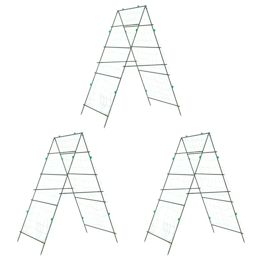 Treillis de jardin pour plantes grimpantes 3 pcs forme a acier