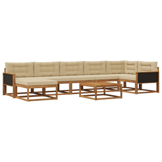 Ensemble de canapés d'extérieur 8 pcs naturel et beige