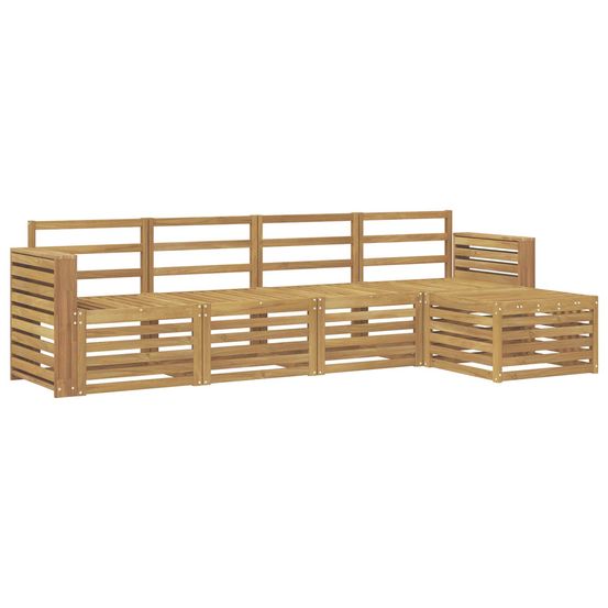 Ensemble de canapés d'extérieur 5 pc blanc bois d'acacia massif