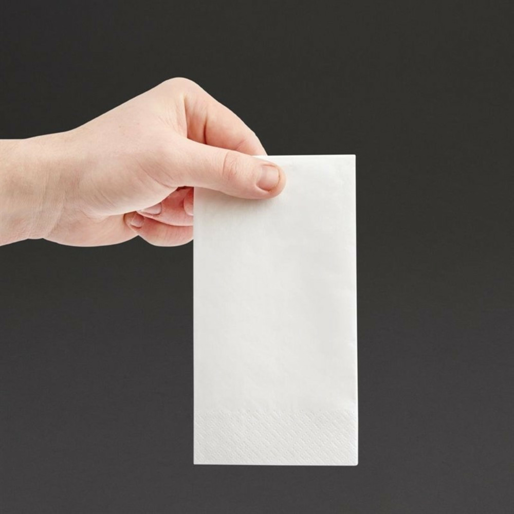 Serviettes snacking 2 plis pliage 1/8 recyclable 330 mm blanches - lot de 2000 - fiesta