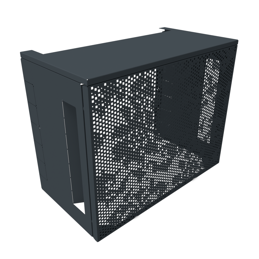 Cache-climatiseur, atole en aluminium thermolaqué - taille 1 : h. 80 x l. 100 x p. 54 cm - gris anthracite