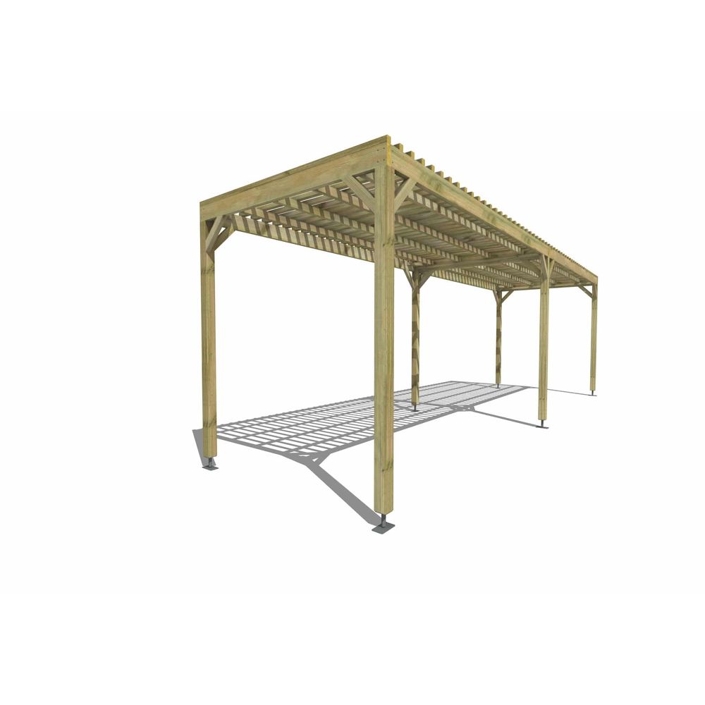 Pergola bois • 8m x 2m • indépendante • sens largeur • lattage bois • livraison comprise