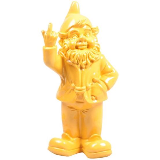 Nain de jardin en résine f*ck 16 x 12 x 32 cm jaune