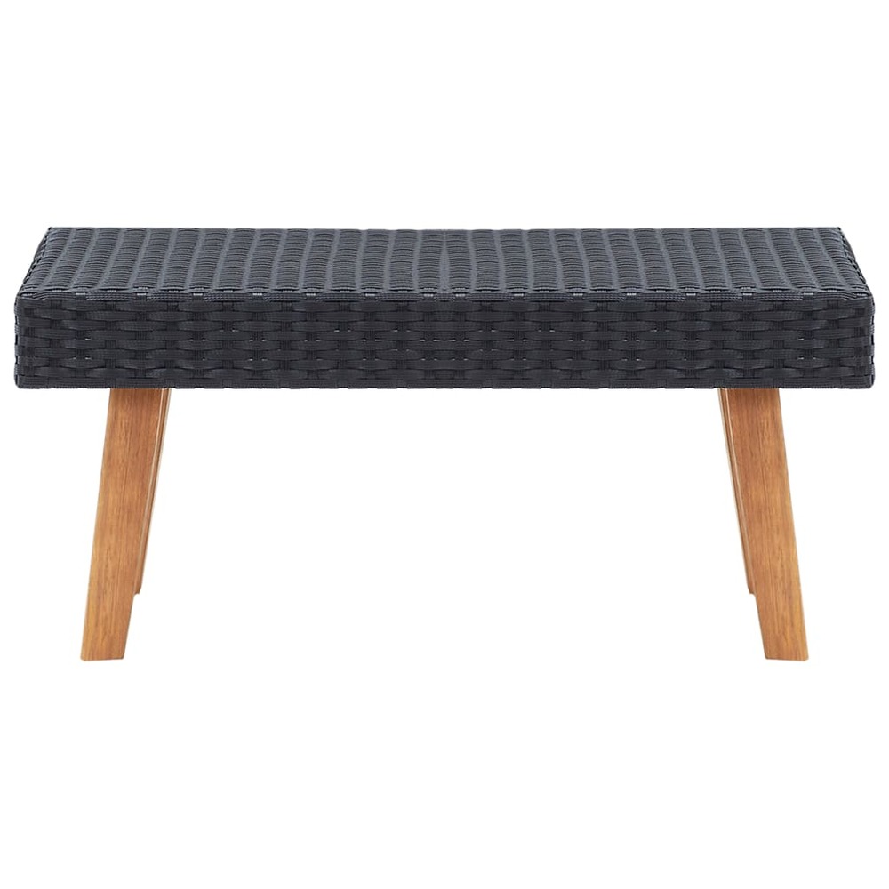 Table basse de jardin résine tressée noir