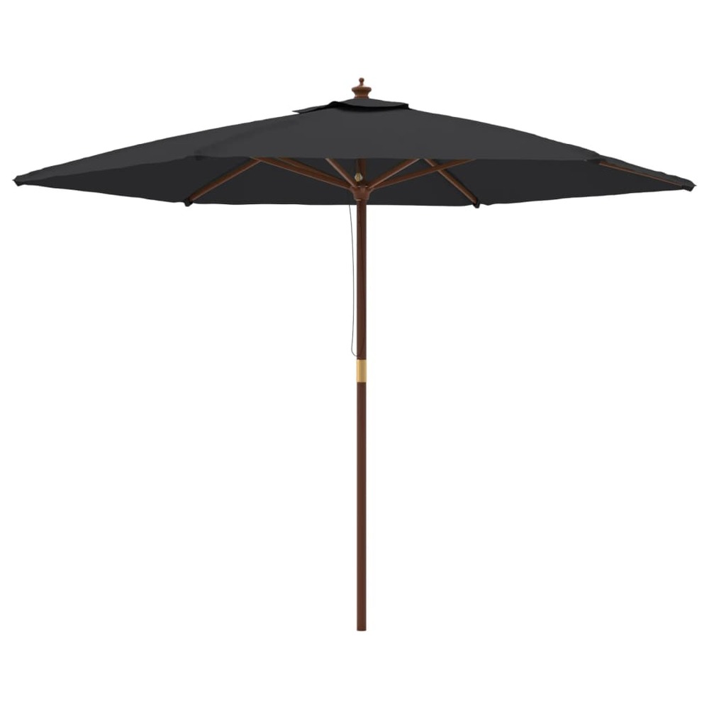 Parasol de jardin avec mât en bois noir 299x240 cm