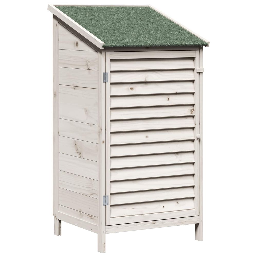 Abri de jardin blanc 59 x 56 x 113,5 cm bois de sapin massif