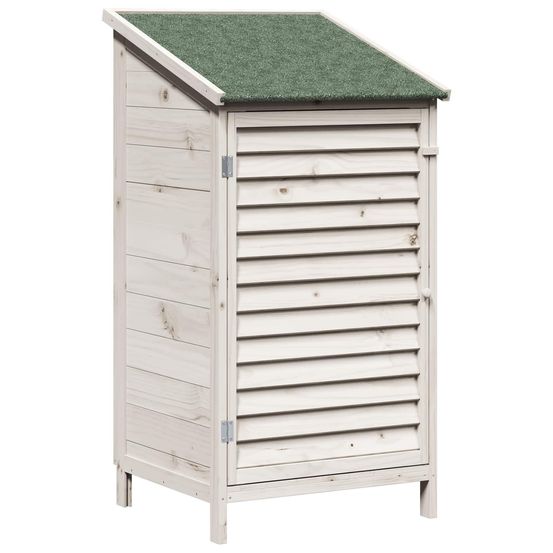 Abri de jardin blanc 59 x 56 x 113,5 cm bois de sapin massif
